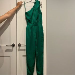 A/X Armani Exchange one shoulder jumpsuit romper. Side zip || Size 0P (petite 0)
